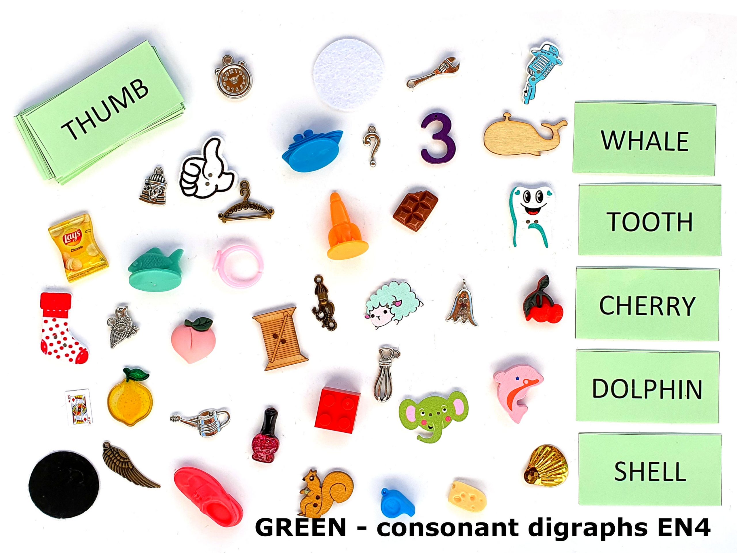 montessori green series language objects consonant digraphs