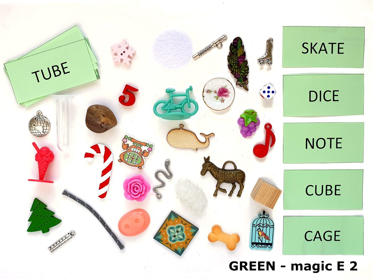 Montessori green series magic E silent E