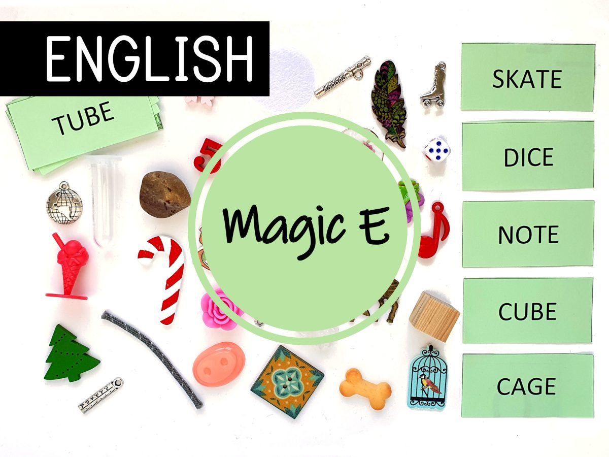 magic E silent E language objects Montessori green series
