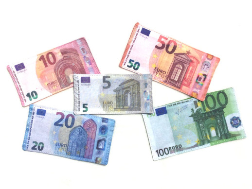 realistic play money euro bills fabric