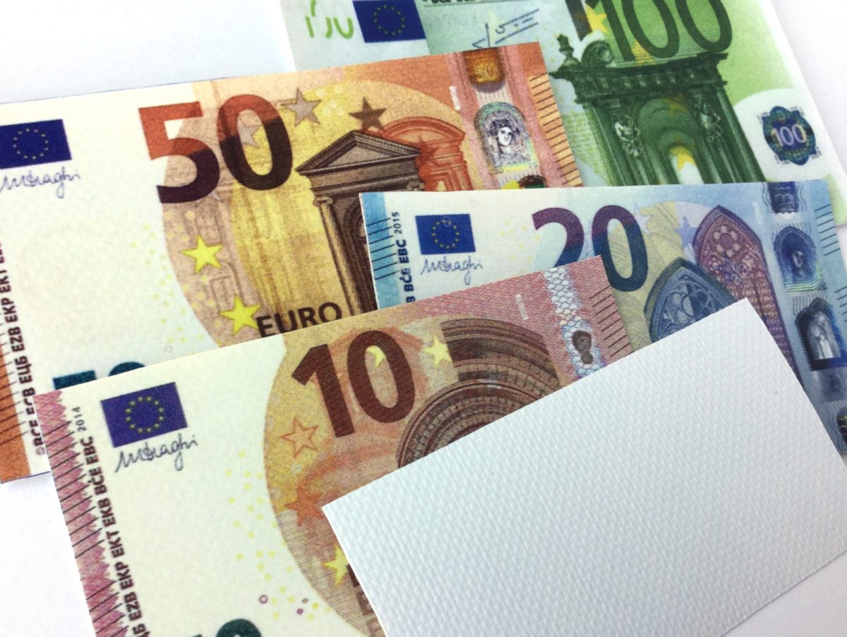 realistic play money euro bills PVC