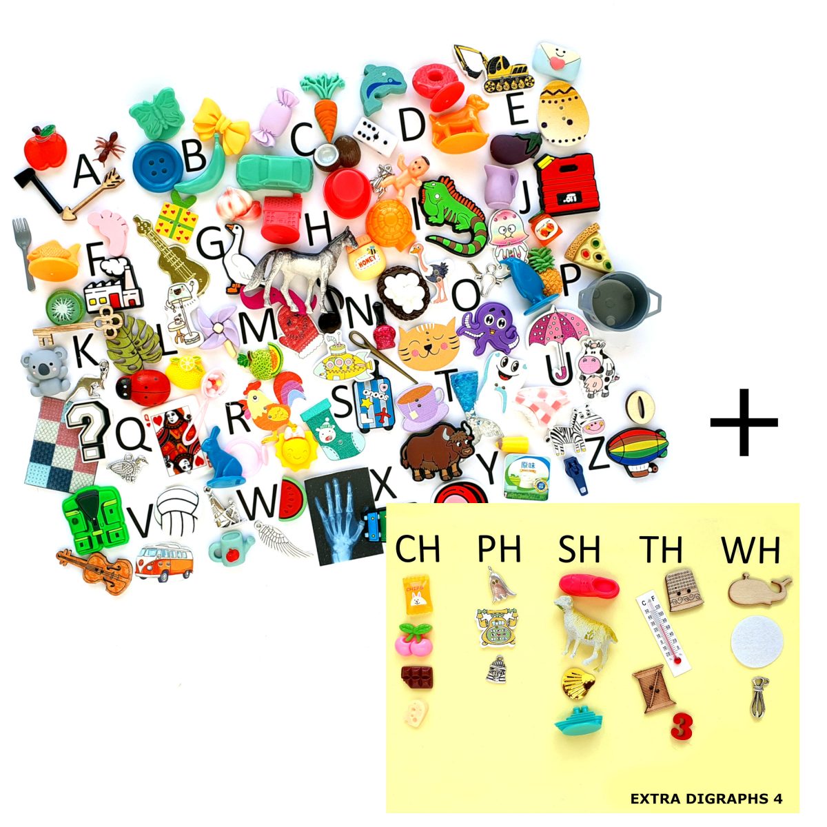 Alphabet sound box Montessori white series language objects digraphs