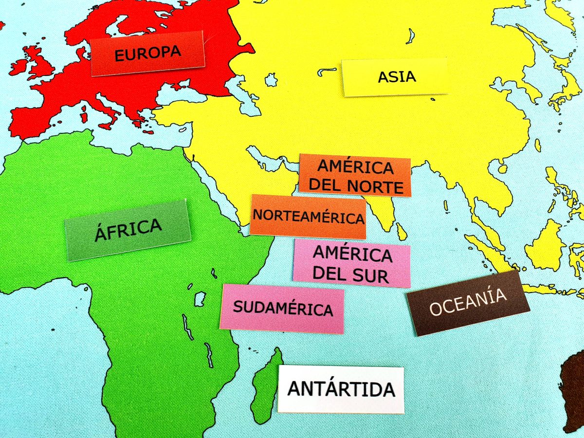 Mapa de continentes Montessori