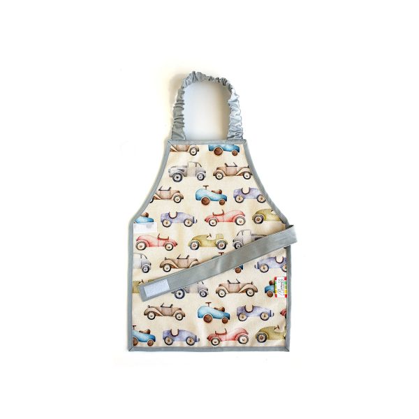 montessori kids apron vintage retro cars