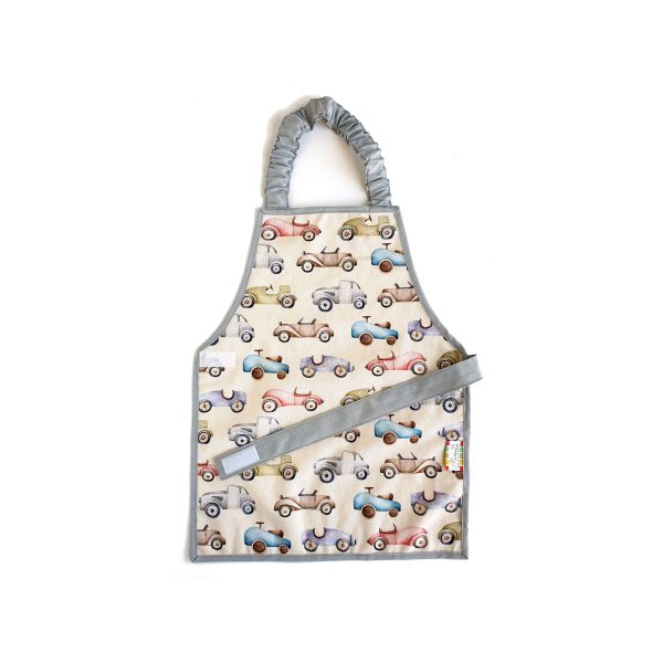 montessori kids apron vintage retro cars