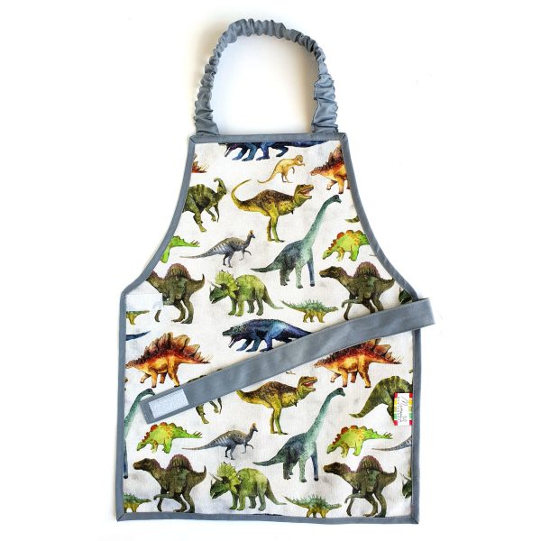 montessori style toddler kid child full apron dinosaurs