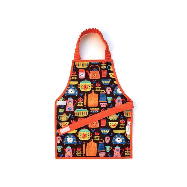 montessori vintage retro orange kitchen apron toddler child kid
