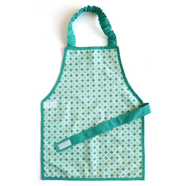 montessori style toddler kid child full apron turquoise aquamarine