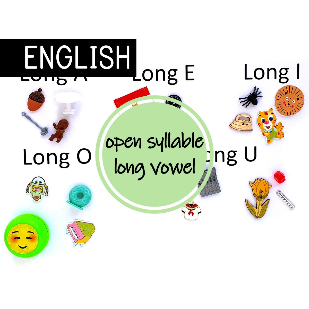 open syllable long vowels montessori green series
