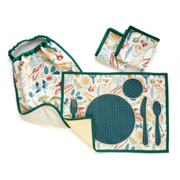 gift set herbs montessori bib and placemat